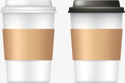棕色咖啡杯黄棕色咖啡杯奶茶杯矢量图高清图片
