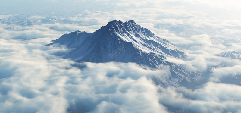 云中的山顶背景图jpg_新图网 https://ixintu.com 云雾 大气 山顶 摄影 海报banner 自然 风景