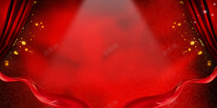 红色大气颁奖海报背景背景