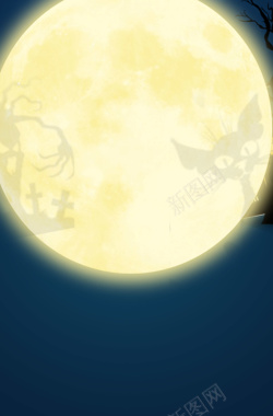 水彩渲染月亮纹理背景