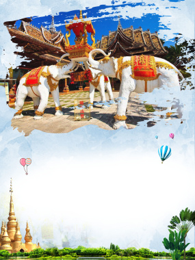 云南西双版纳旅游风景宣传海报背景背景