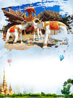 西双版纳风情云南西双版纳旅游风景宣传海报背景高清图片