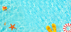 碧波夏季海边度假海星拖鞋游泳圈蓝色背景高清图片