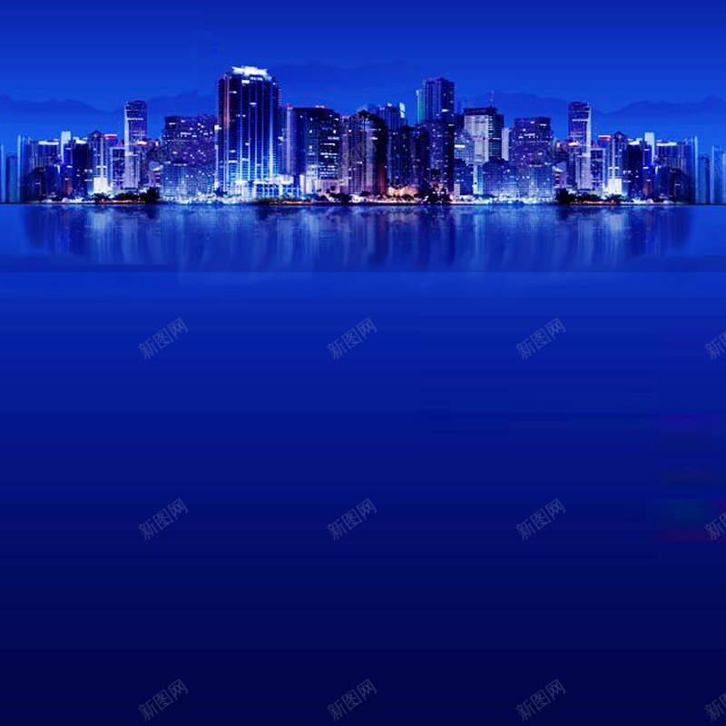 蓝色城市psd_新图网 https://ixintu.com 主图 城市 夜景 摄影 素材模板 蓝色 风景