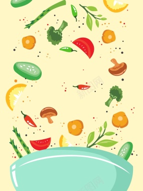 创意手绘美食海报背景模板背景