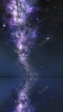 深蓝流星绝美星空摄影H5背景高清图片