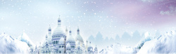 儿童雪地靴文艺清新通话城堡雪天banner高清图片