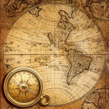 地图与指南针背景