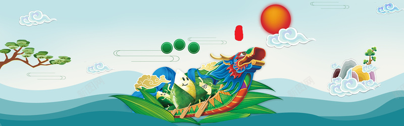 绿色清新端午节食品促销bannerpsd设计背景_新图网 https://ixintu.com banner 清新 祥云 端午佳节 端午节 端午节banner 绿色 青松 食品促销 龙舟 龙船