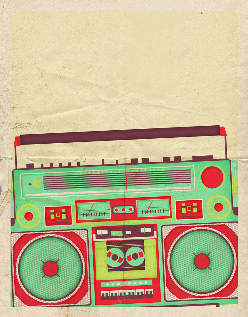 卡通复古音乐广告psd设计背景_新图网 https://ixintu.com 卡通纹理 复古收音机 复古纹理 设计图片 设计广告 设计海报 音乐广告 音乐海报