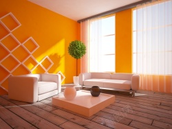 现代主义风格绿植沙发背景高清图片