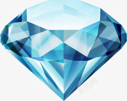 蓝色卡通钻石抠图素材