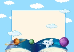 太空展板矢量卡通儿童教育太空展板背景高清图片