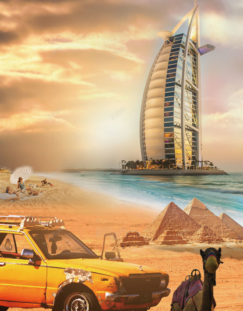 埃及迪拜旅游宣传海报背景psd设计背景_新图网 https://ixintu.com 埃及 微信海报 旅游 旅游海报 迪拜