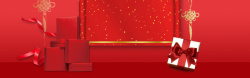 中国风盒子新年中国风红色电商海报背景高清图片
