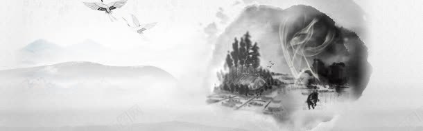 水墨淘宝背景图背景