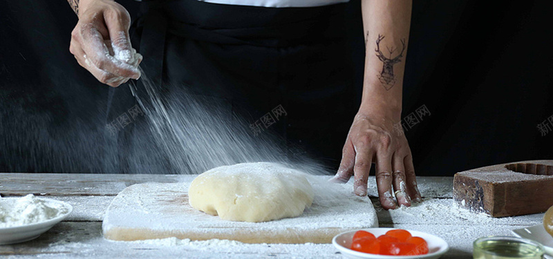 面粉包装月饼工艺背景图摄影图片