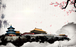 北京天坛插画旅游海报之北京海报背景高清图片