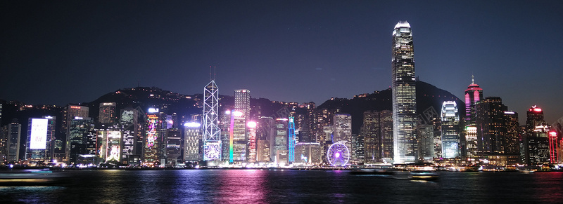 香港印象夜景背景图摄影图片