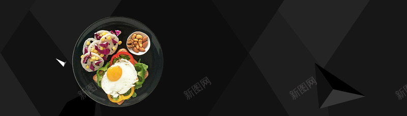 韩国料理石锅拌饭大气质感黑色背景背景