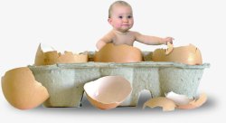 鸡蛋婴儿合成图素材