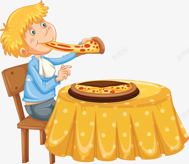 吃披萨大餐的孩子矢量图ai免抠素材_新图网 https://ixintu.com 吃披萨 吃披萨的人 吃披萨的孩子 意式披萨 披萨 矢量png 矢量图