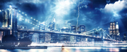 伦敦飞纽约气势闪电魔幻城市背景高清图片