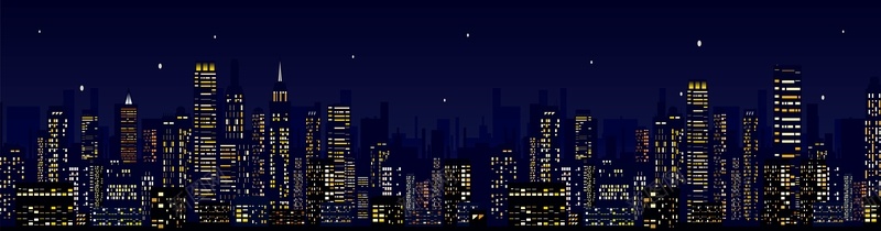 城市夜景背景模板矢量图背景