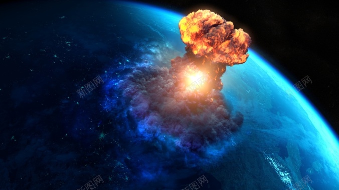 核弹爆炸的蘑菇云背景
