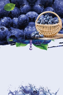 智利进口蓝莓创意有机蓝莓水果海报高清图片