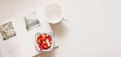 日系草莓日系唯美小清新下午茶背景高清图片