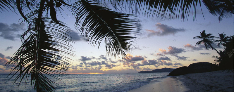 海边风光jpg_新图网 https://ixintu.com 夕阳 大海 摄影 椰树 沙滩 海南 海报banner 蓝天 风景