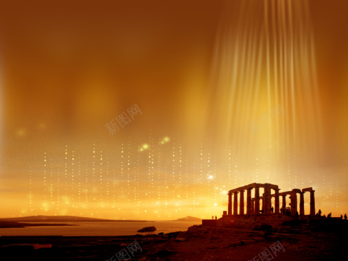 希腊神庙背景元素摄影图片