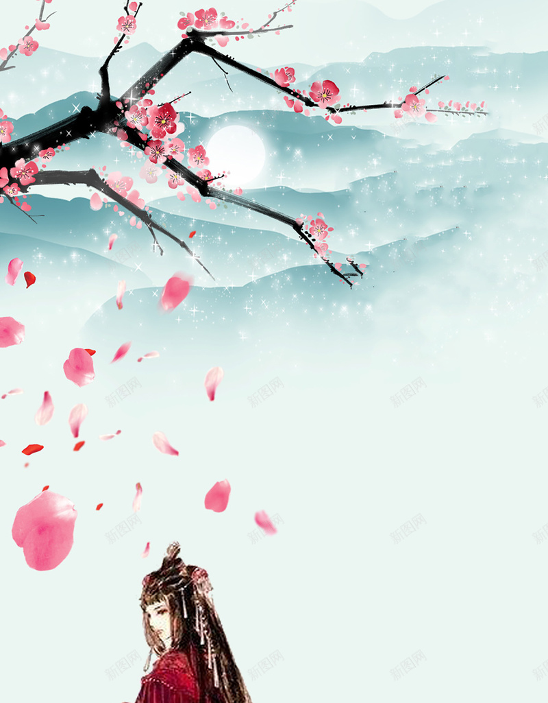 红衣女子中国古风背景背景图片免费下载 素材0jvqjwqgj 新图网