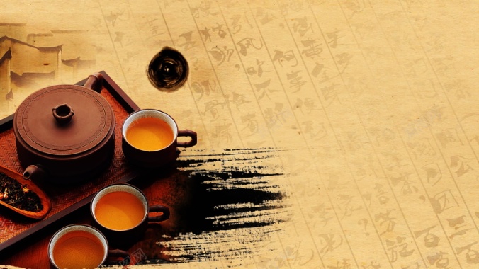 茶道茶壶广告背景背景