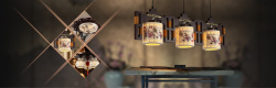 陶瓷吊灯中国风淘宝陶瓷灯具促销海报高清图片