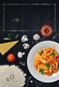 矢量pasta意大利面西餐美食黑板广告背景高清图片