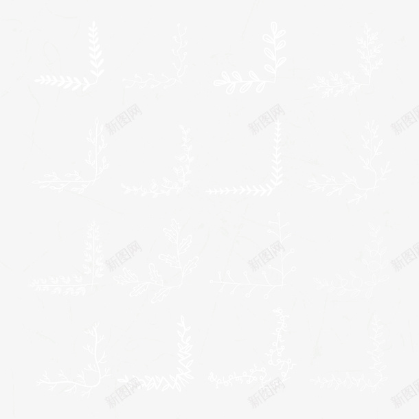树叶装饰矢量图ai设计背景_新图网 https://ixintu.com 叶子 白 自然植物 草本 装饰角 装饰角落 角装饰 矢量图