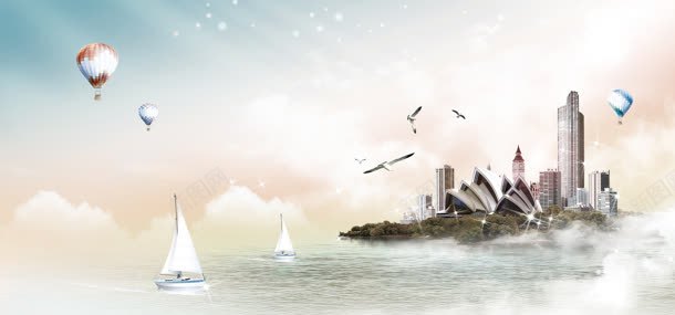 城市风景背景jpg设计背景_新图网 https://ixintu.com 城市 帆船 风景 高楼