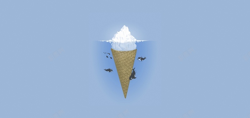 创意冰淇淋鲸鱼背景背景