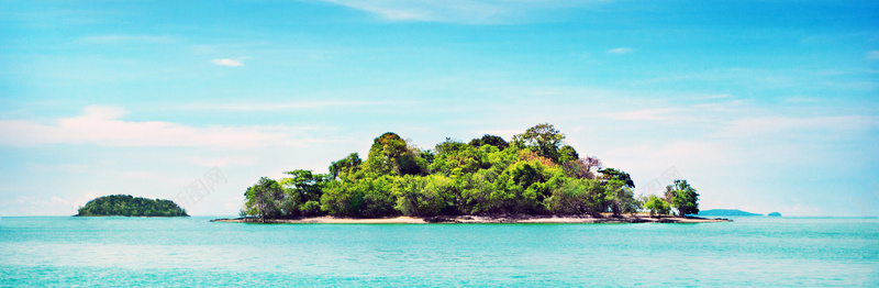 蓝天白云海岛背景摄影图片