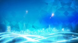 科技城市ae炫酷蓝色展板背景高清图片