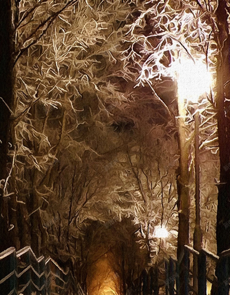 大雪覆盖的树林H5背景jpg_新图网 https://ixintu.com H5 H5背景 h5 摄影 景点 树林 棕色 雪 风景