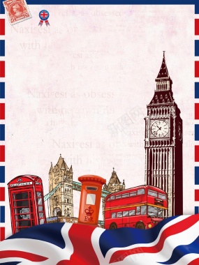 英国伦敦旅游促销海报背景背景