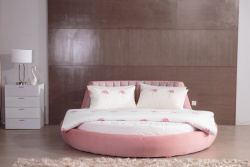 家居女孩简约粉色卧室床背景高清图片