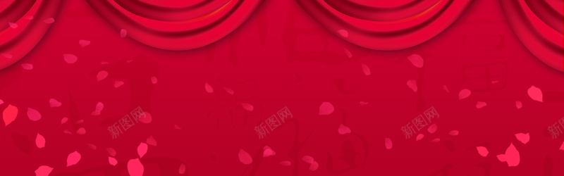 喜庆中式大红色海报banner背景图背景