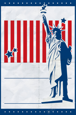 美国移民纽约印象夏季旅游海报背景高清图片