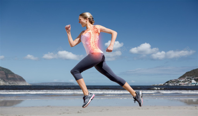 禁止奔跑创意健身跑步的女性摄影图片