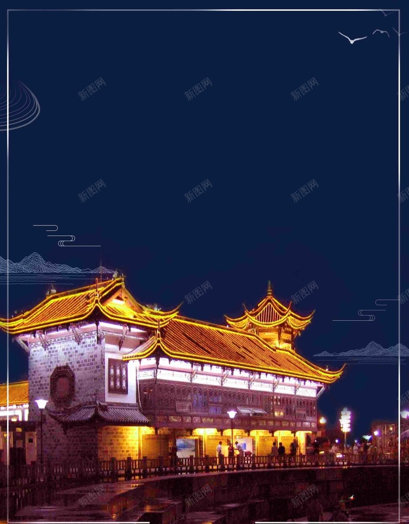 都江堰旅游宣传推广psd设计背景_新图网 https://ixintu.com 图形排版 城市夜景 成都旅游 文字设计四川 旅游宣传 旅游景点宣传 武侯寺 简约 都江堰