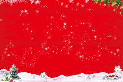 冬天的雪圣诞节喜庆红色背景高清图片